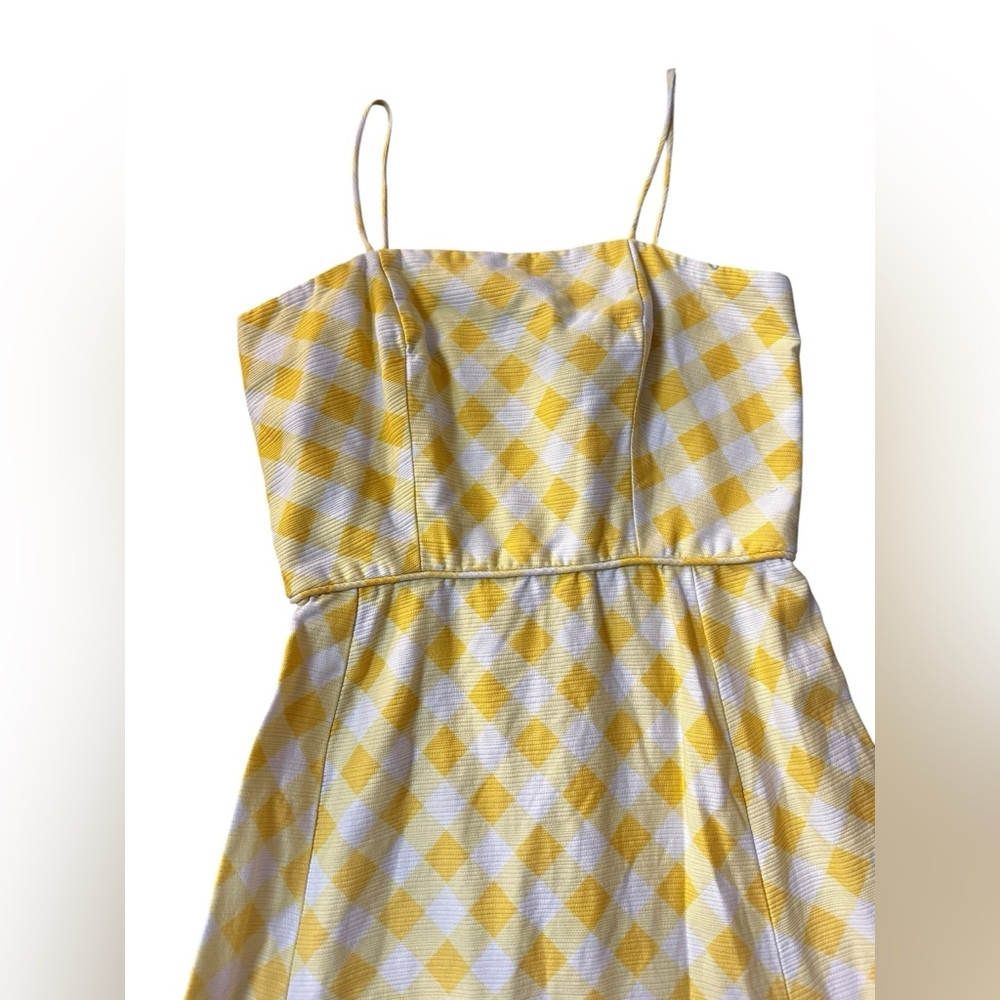Vintage yellow checkered tulip dress, small/medium - Picture 7 of 10